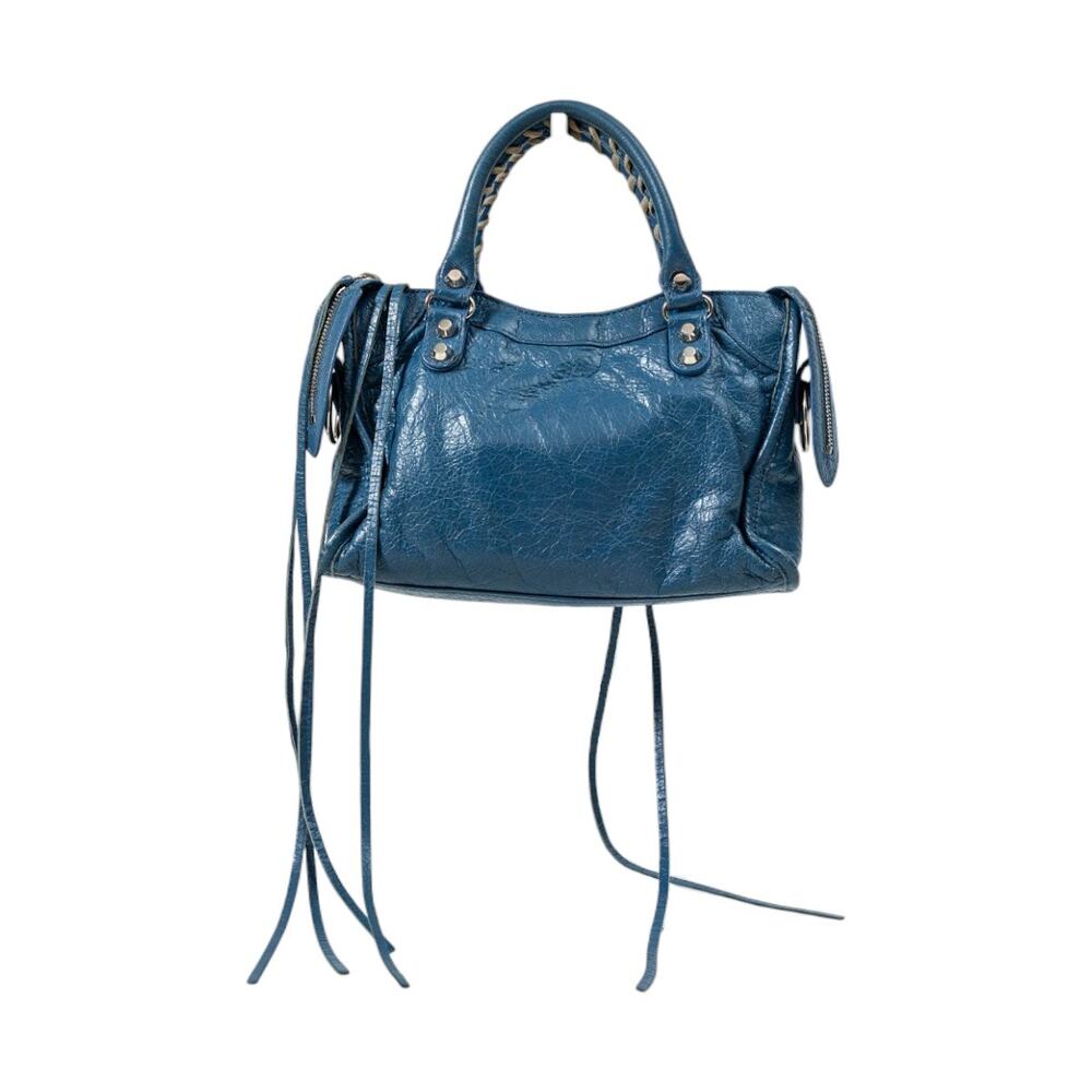 Balenciaga Leather Classic Small City Bag Navy Blue - Picture 2 of 2